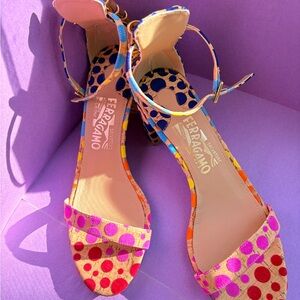 Salvatore Ferragamo Colorful Polka Dot Sandals